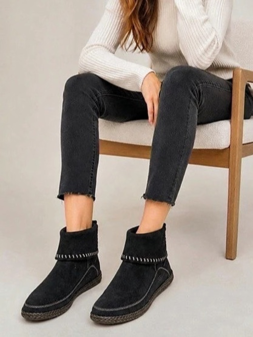 UGG Varney Black Suede Ankle Boots US 10